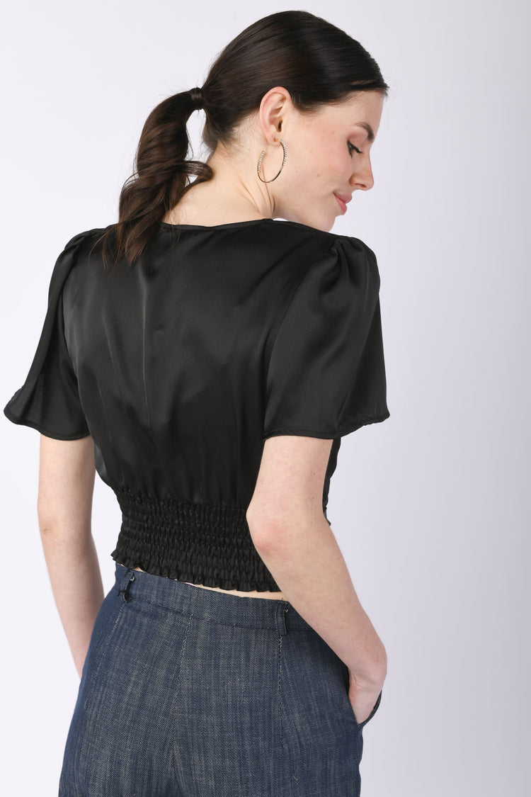 Satin cropped top