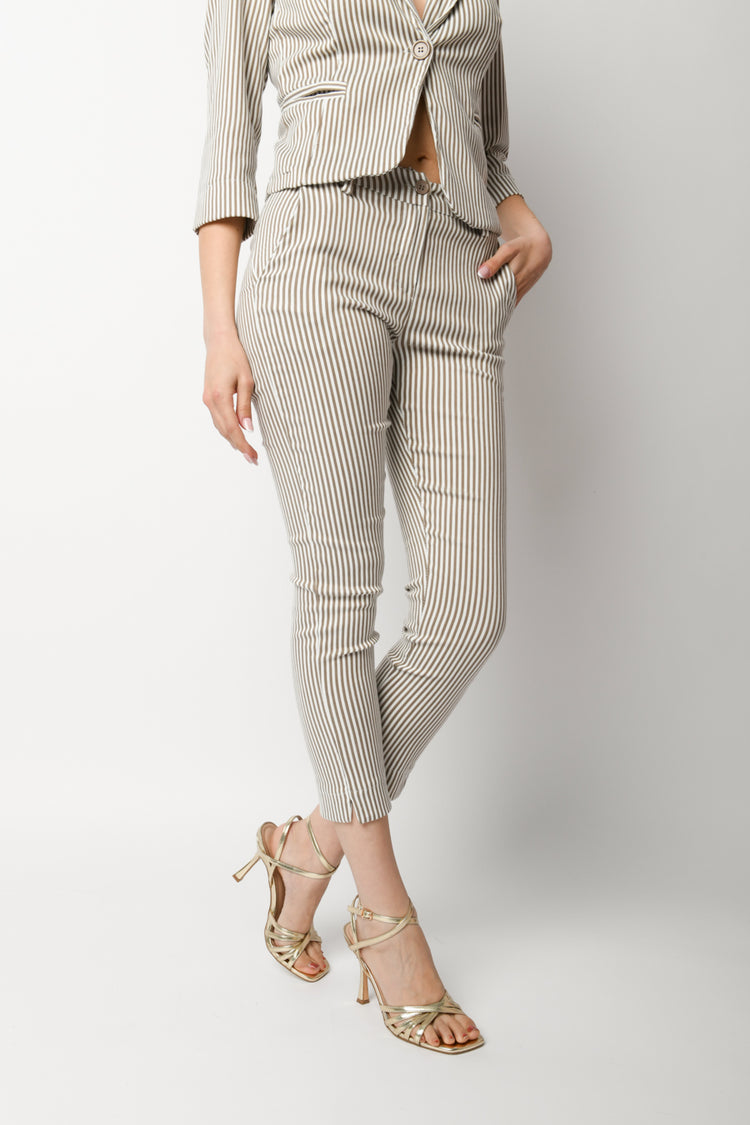 Pinstriped skinny trousers