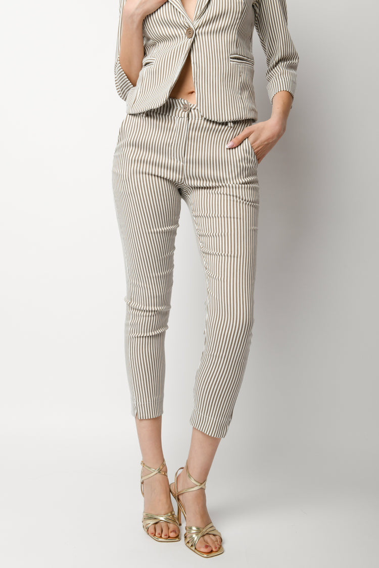 Pinstriped skinny trousers