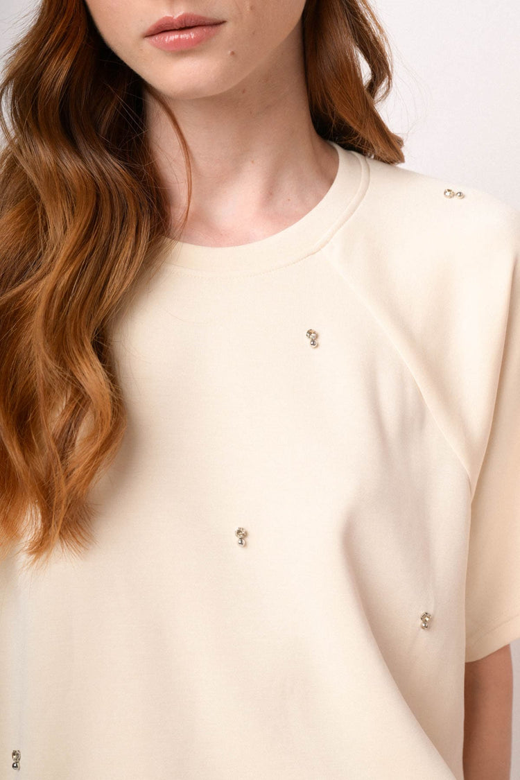 Maglia felpa con strass
