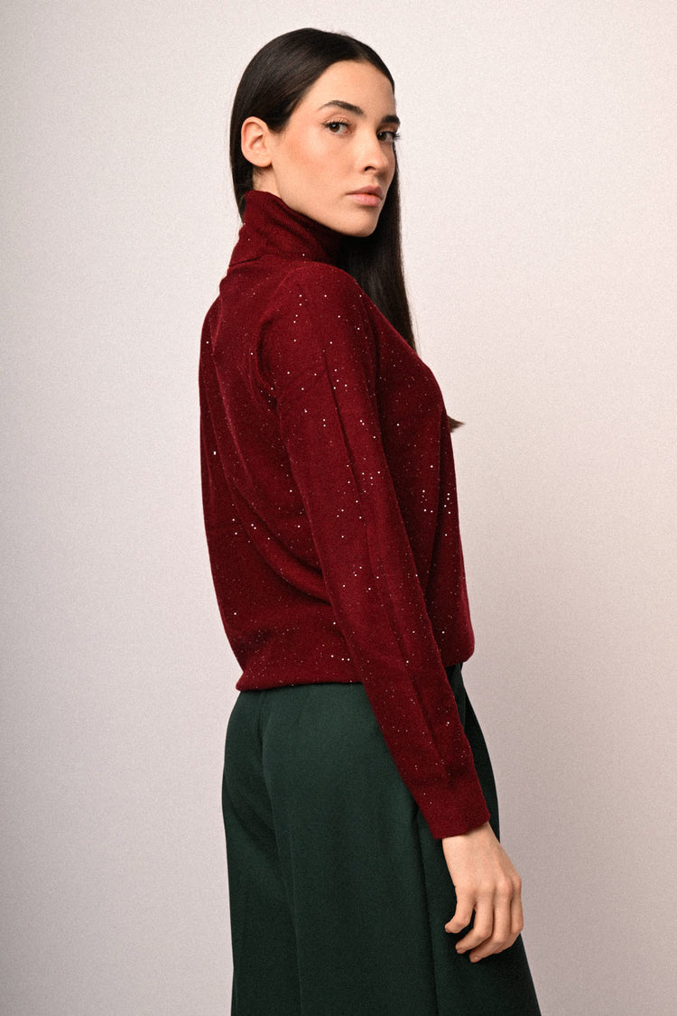 All-over mini sequins turtleneck