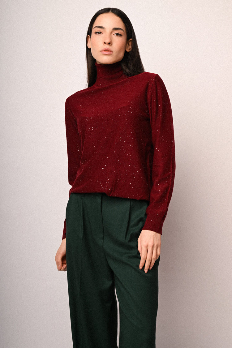 All-over mini sequins turtleneck