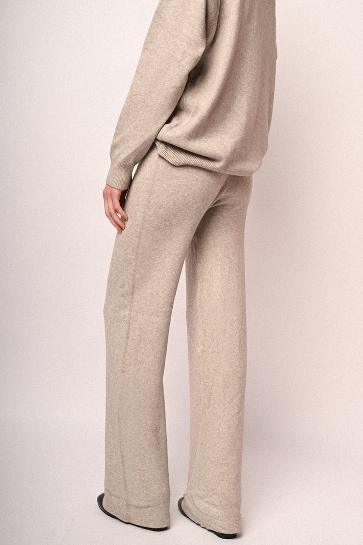 Knit wide-leg trousers