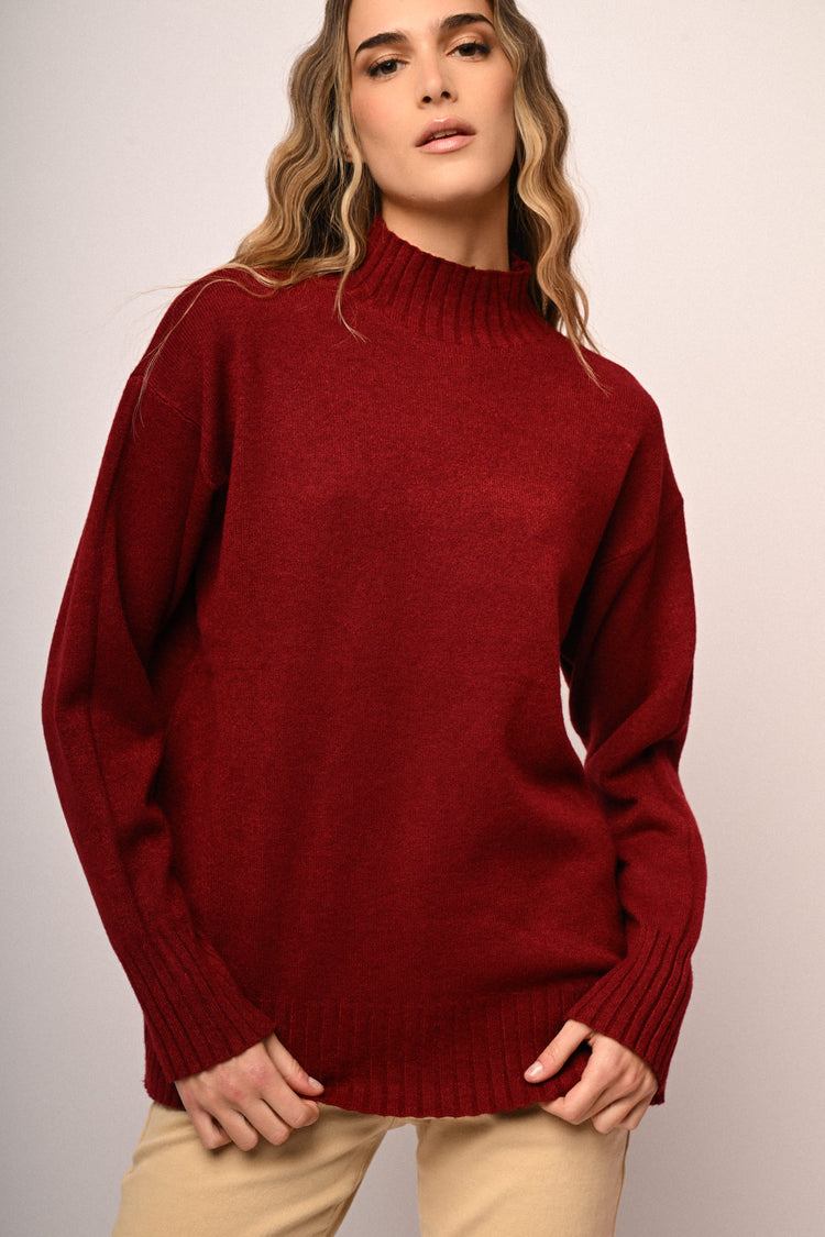 Maglia over collo coreano