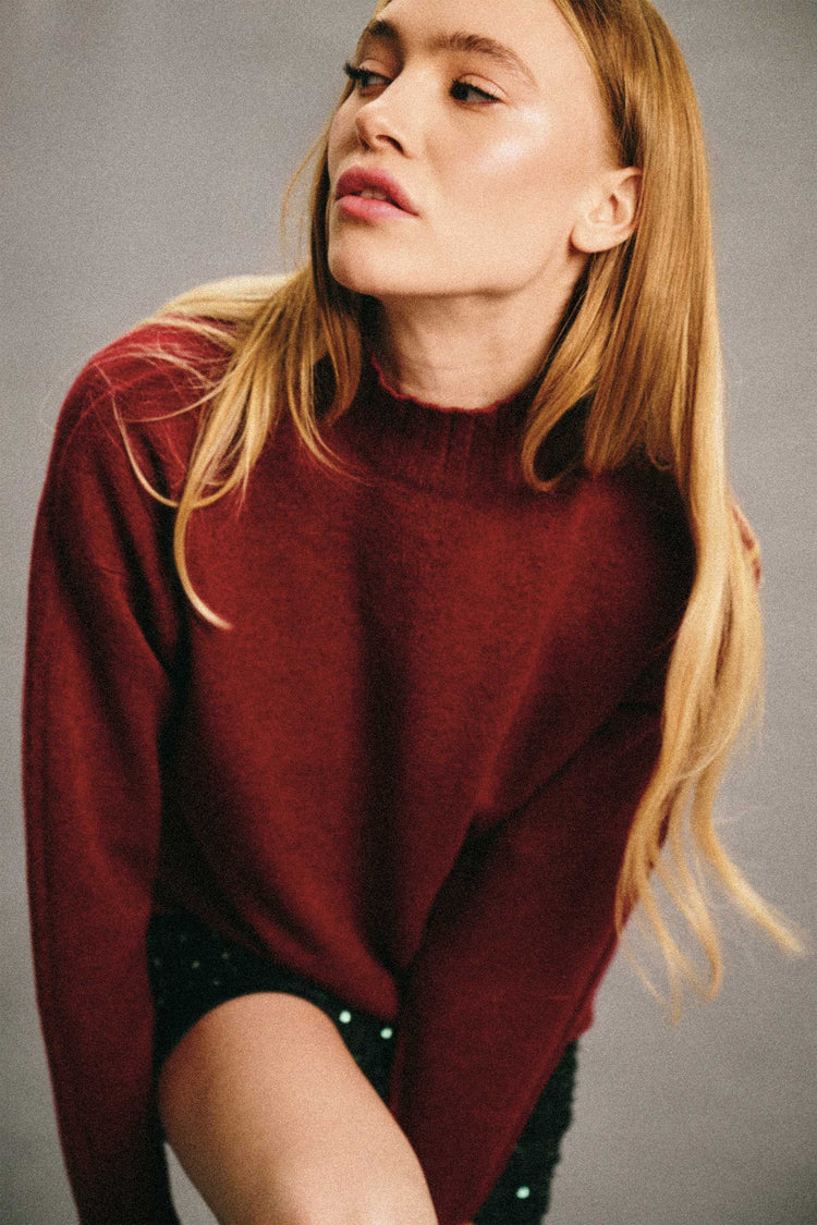 Oversized mock neck sweater