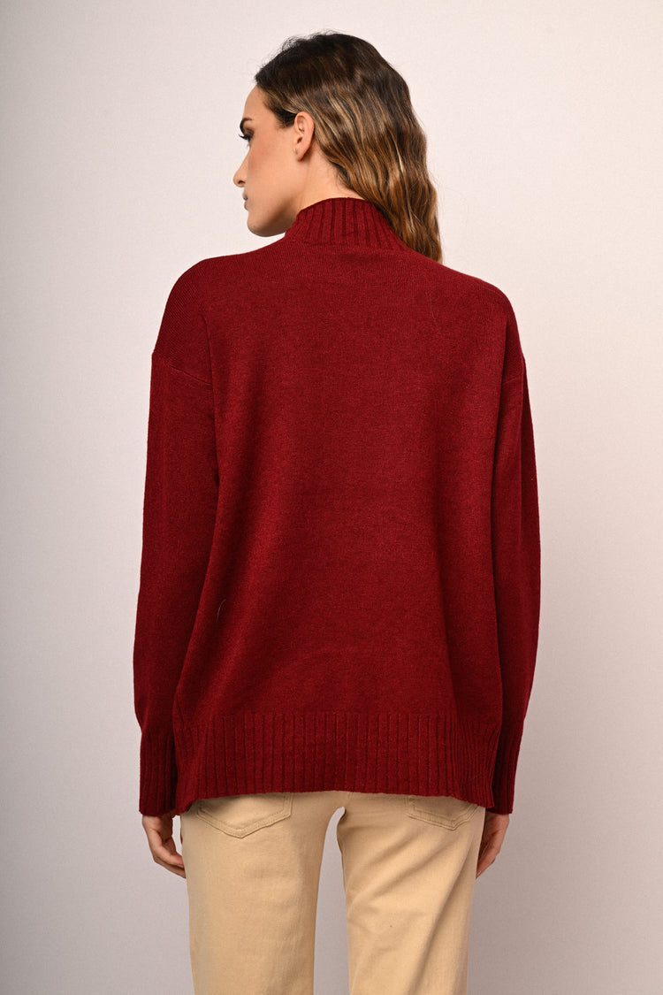 Maglia over collo coreano