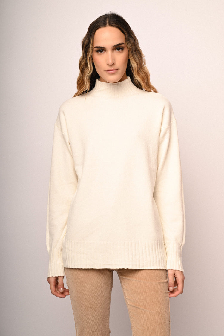 Maglia over collo coreano