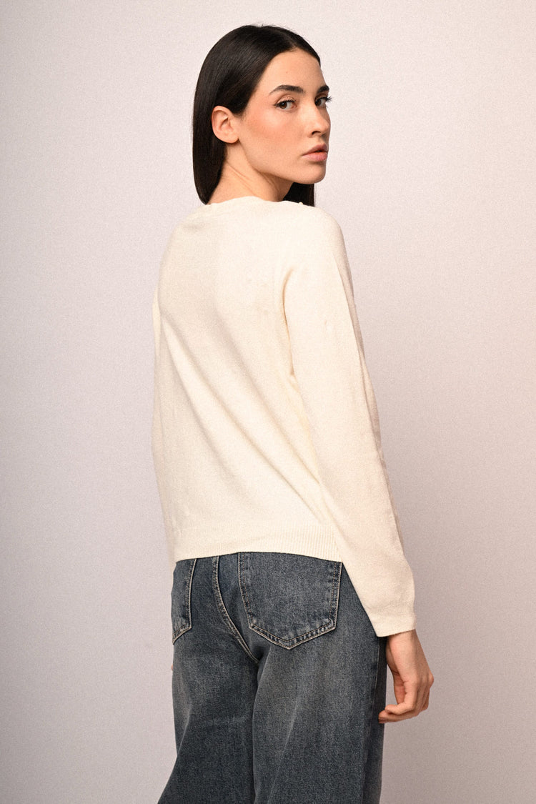 Pearl-embellished sweater