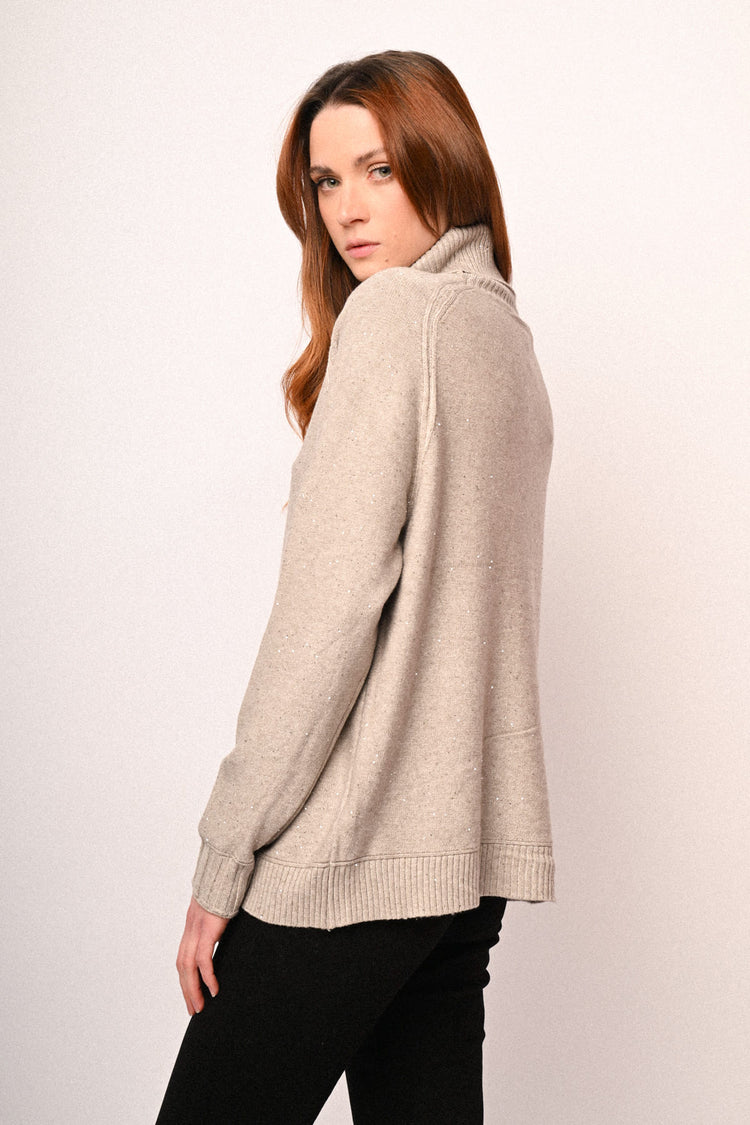 All-over mini sequin turtleneck