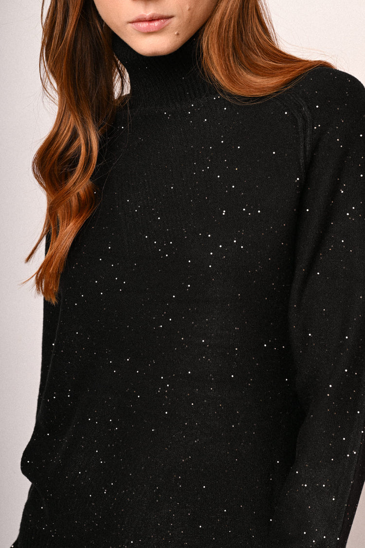 All-over mini sequin turtleneck