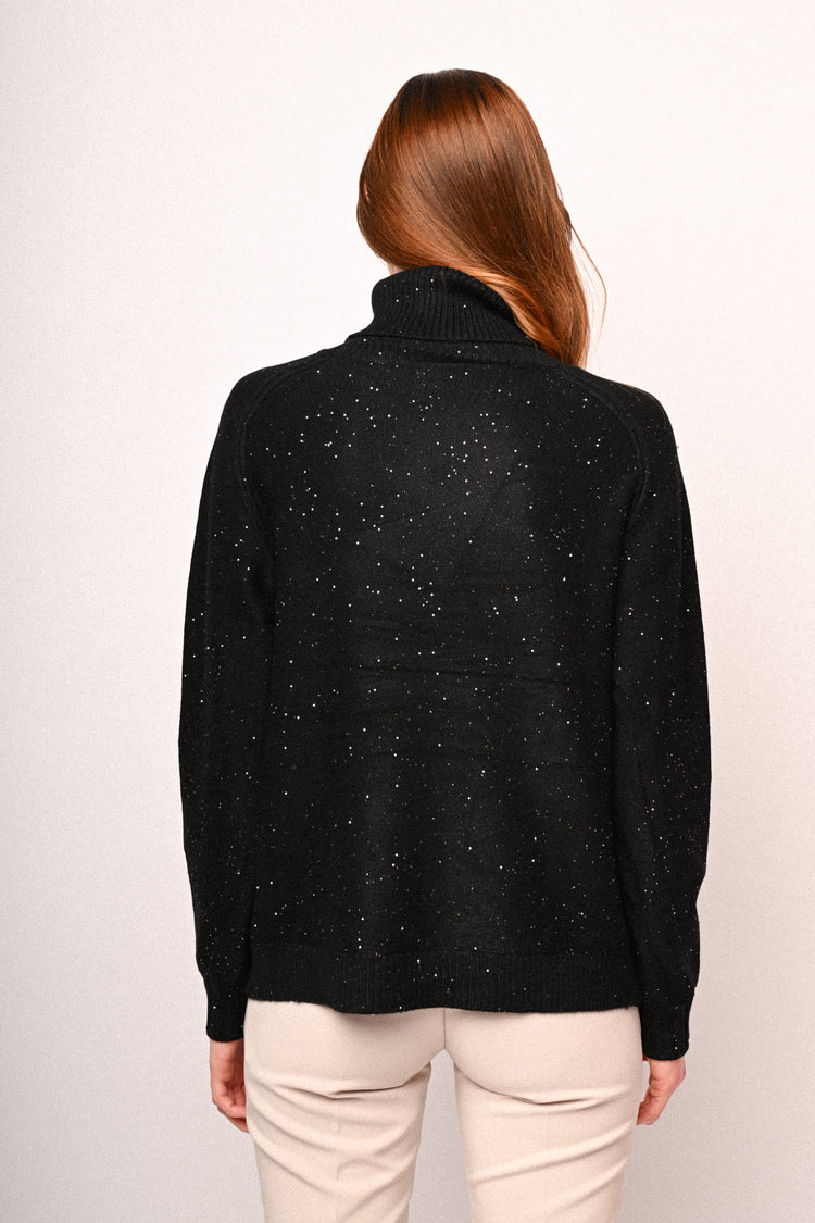All-over mini sequin turtleneck