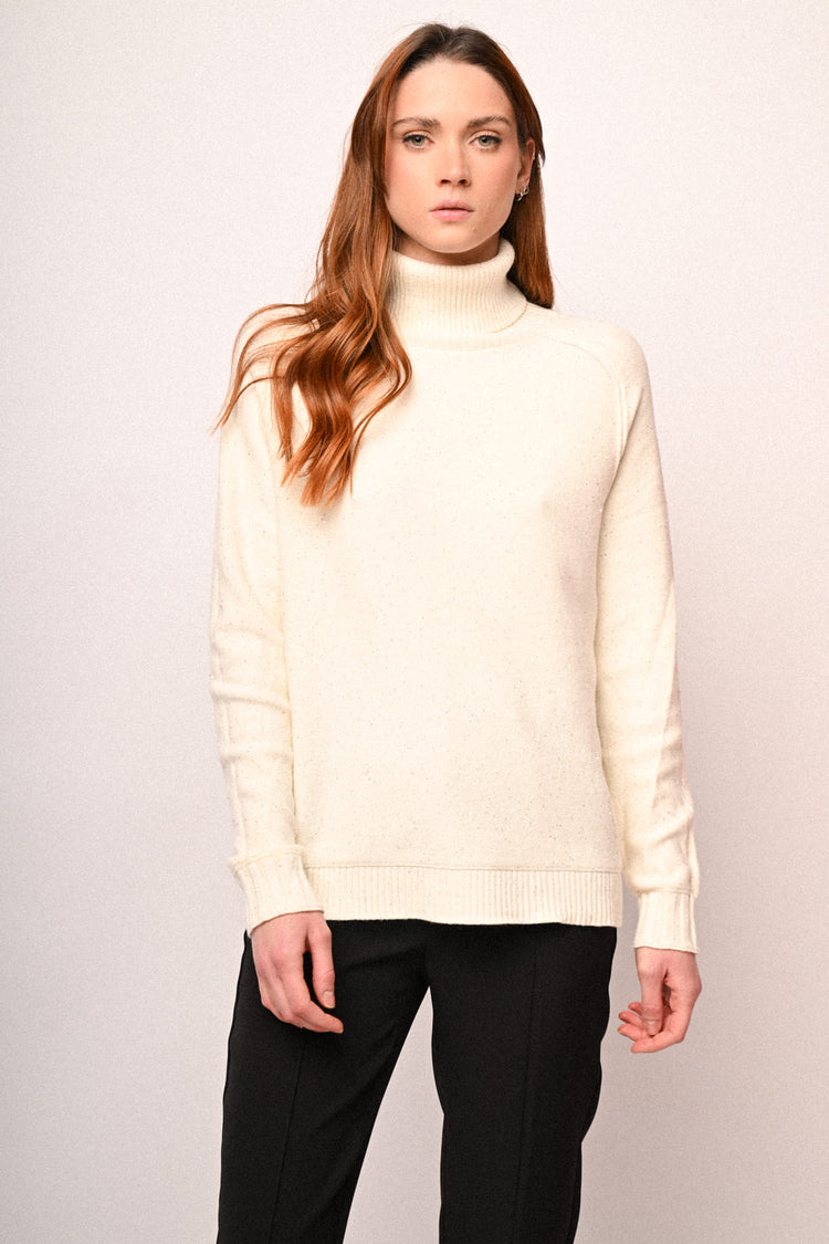 All-over mini sequin turtleneck