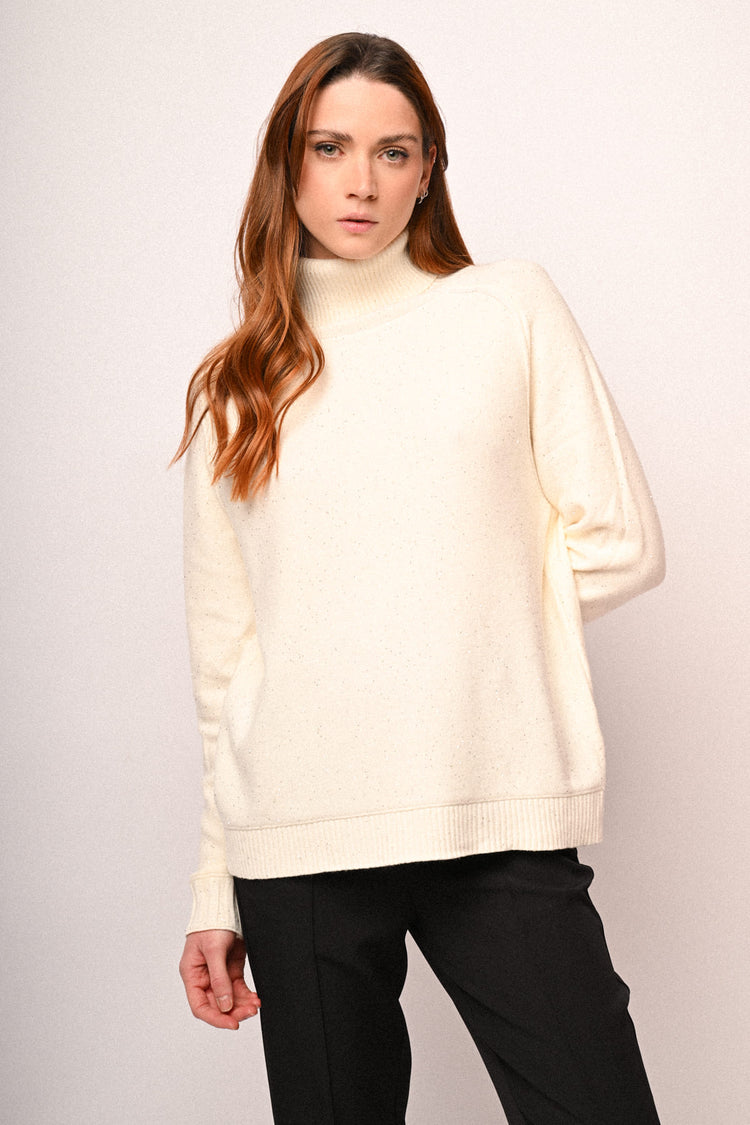 All-over mini sequin turtleneck