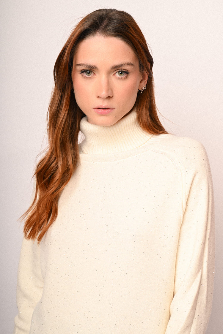 All-over mini sequin turtleneck
