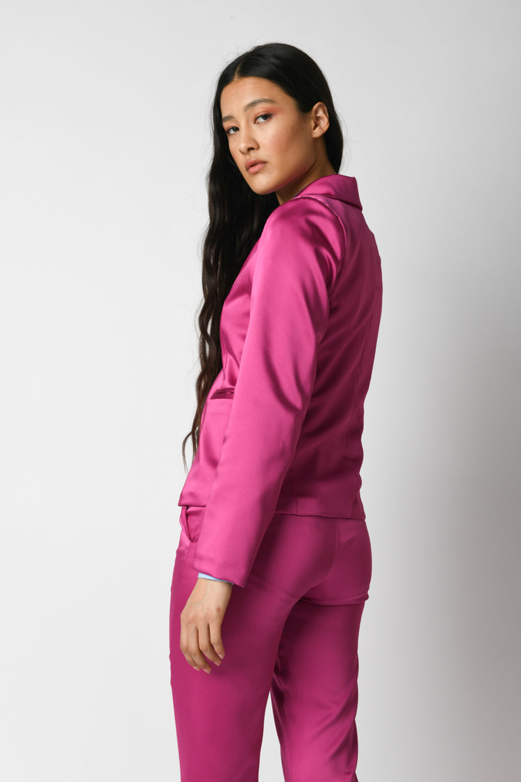 Satin single-breasted blazer
