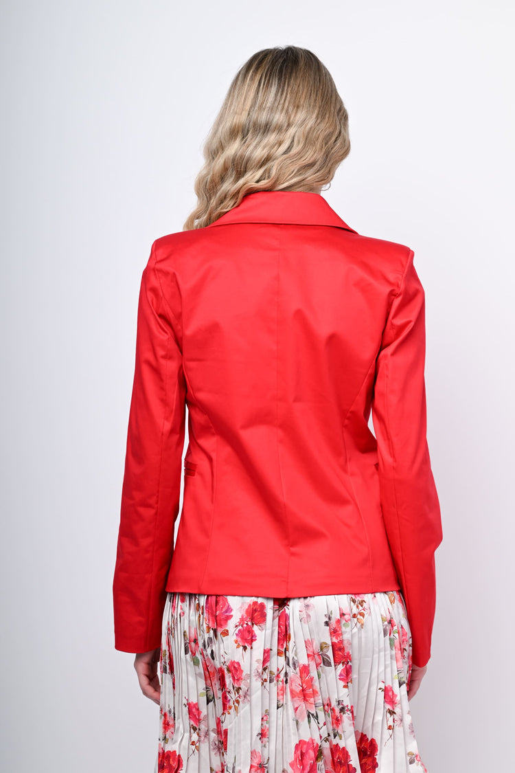 Stretch cotton single-breasted blazer