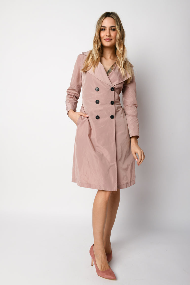 Belted double-breasted trench coat