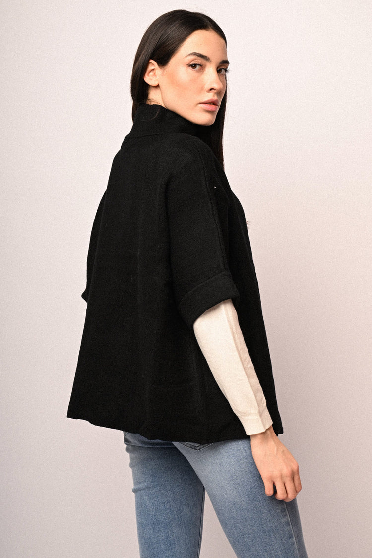 Frog high-collar cape