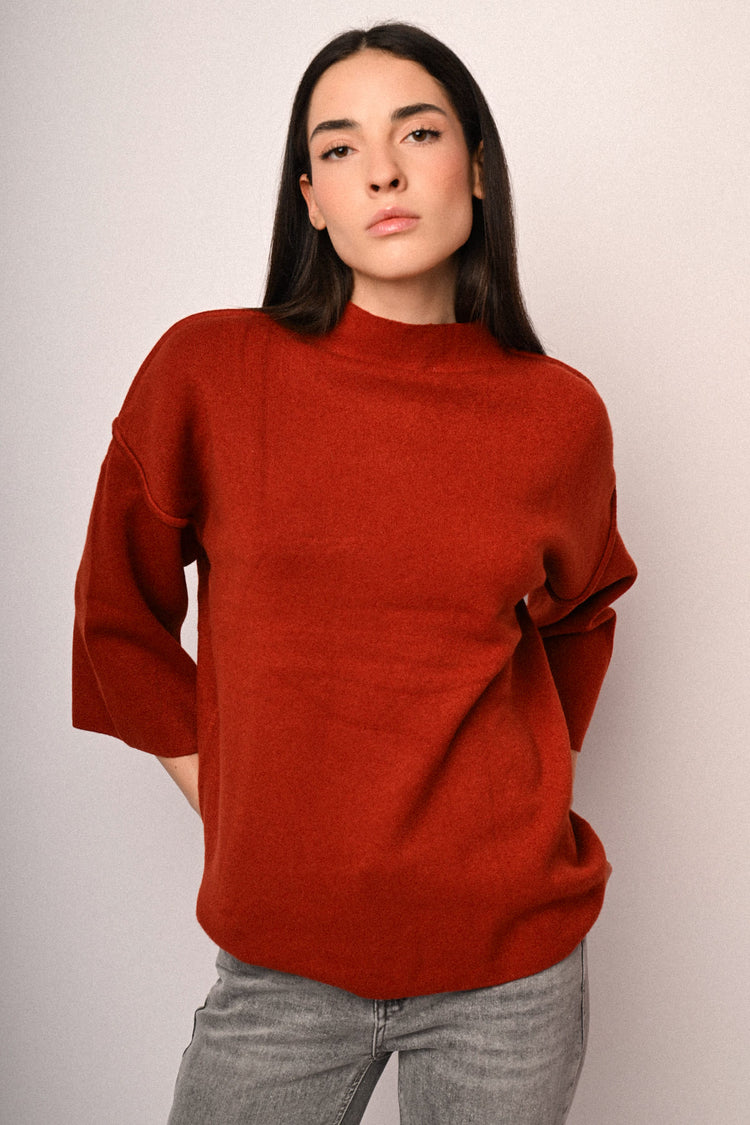Funnel collar sweater