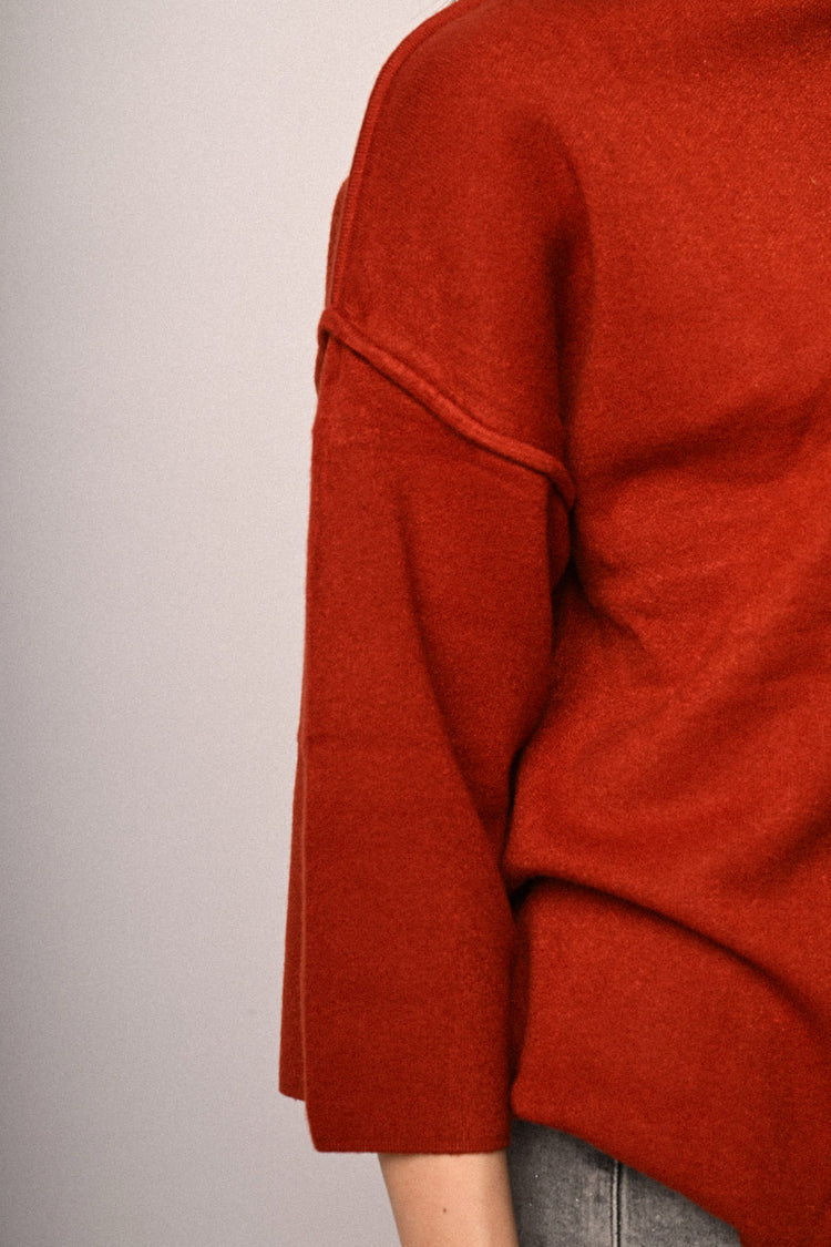 Funnel collar sweater