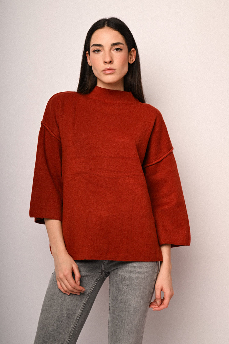 Funnel collar sweater
