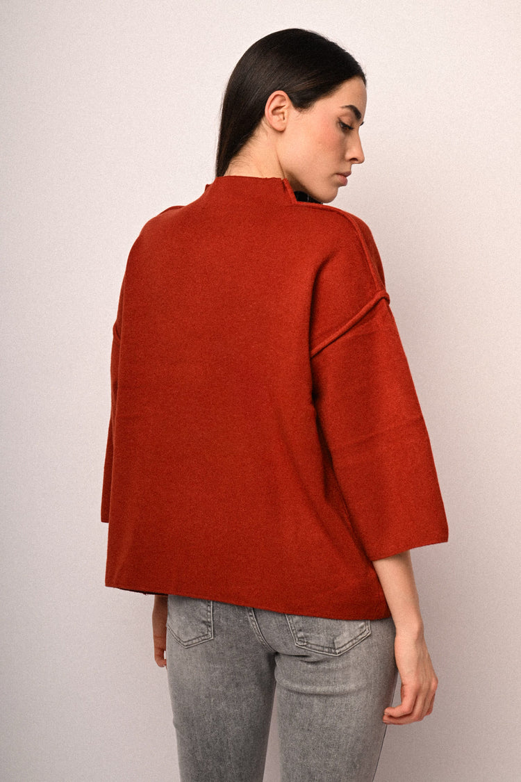 Funnel collar sweater