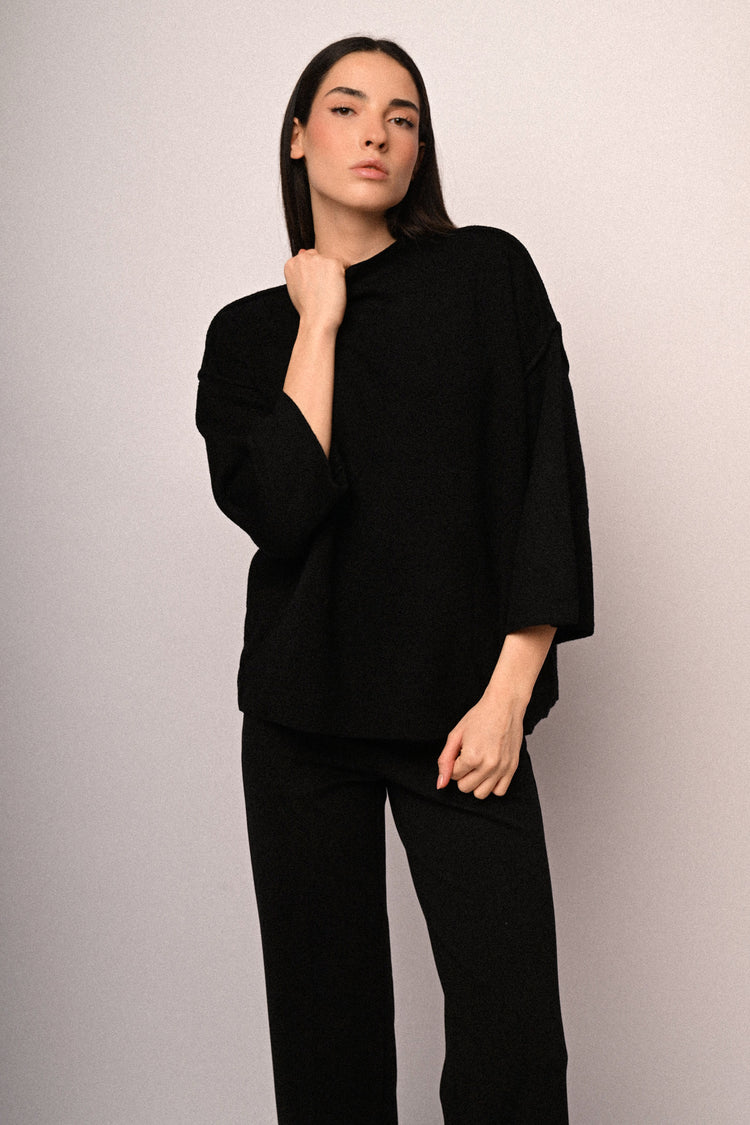 Funnel collar sweater