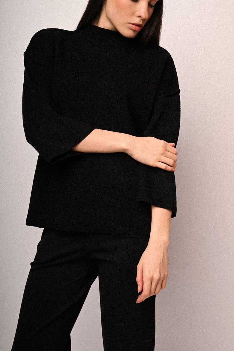 Funnel collar sweater