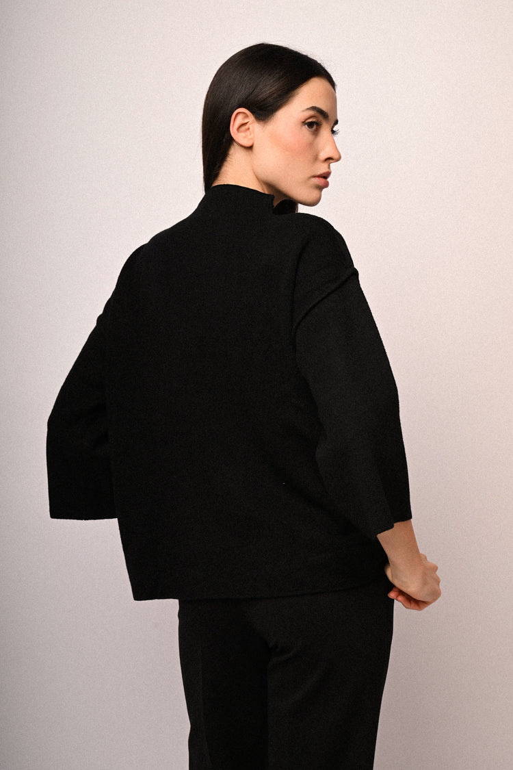 Funnel collar sweater