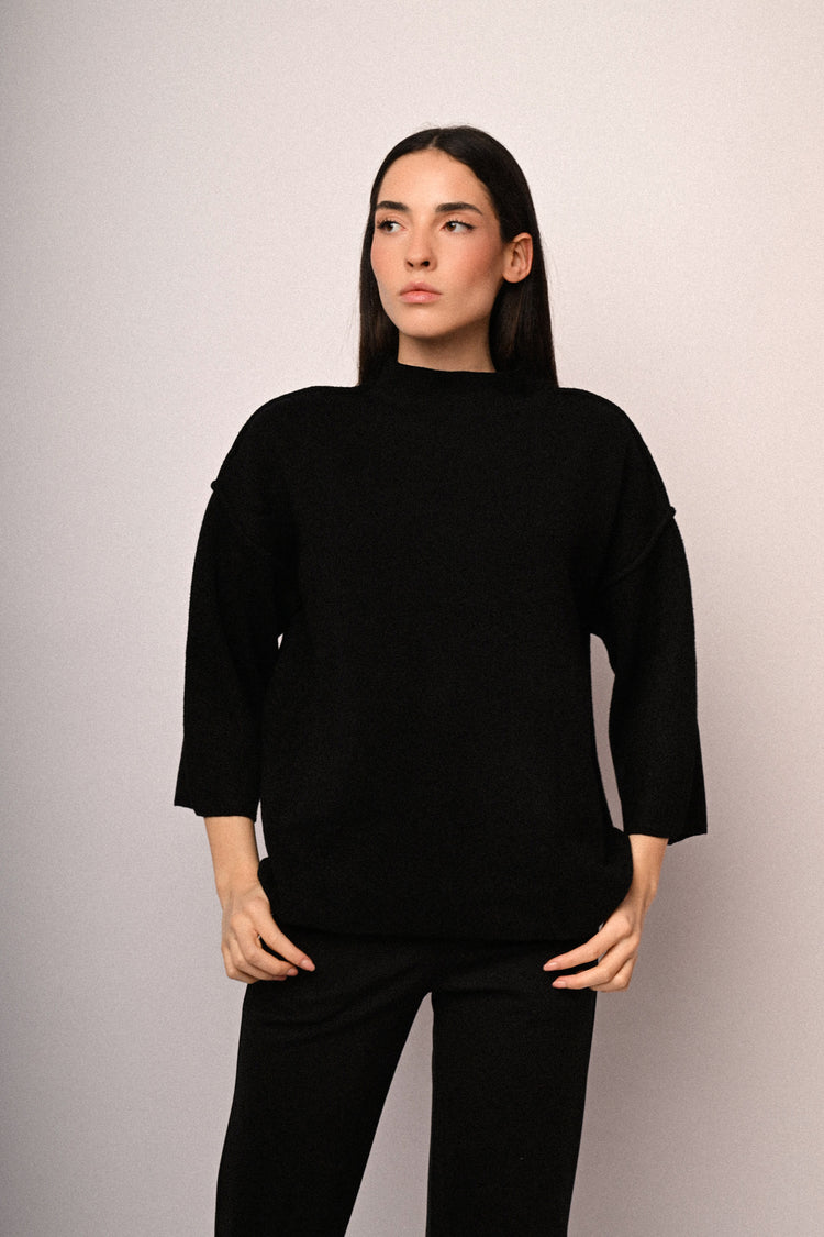 Funnel collar sweater