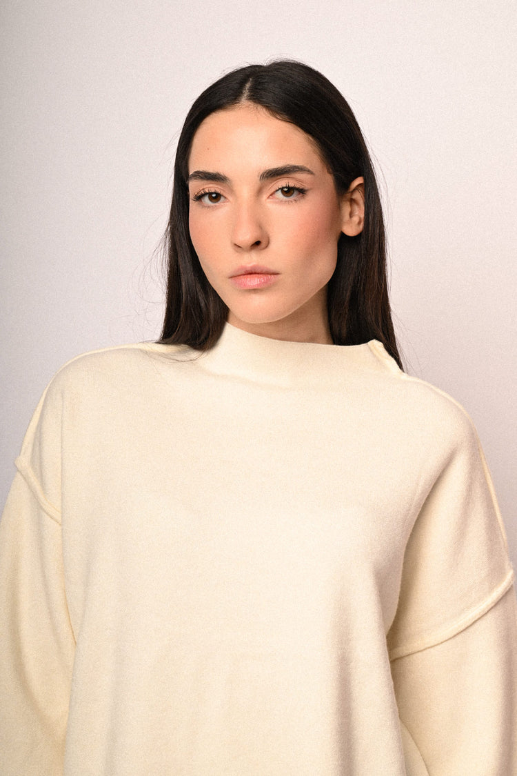 Funnel collar sweater