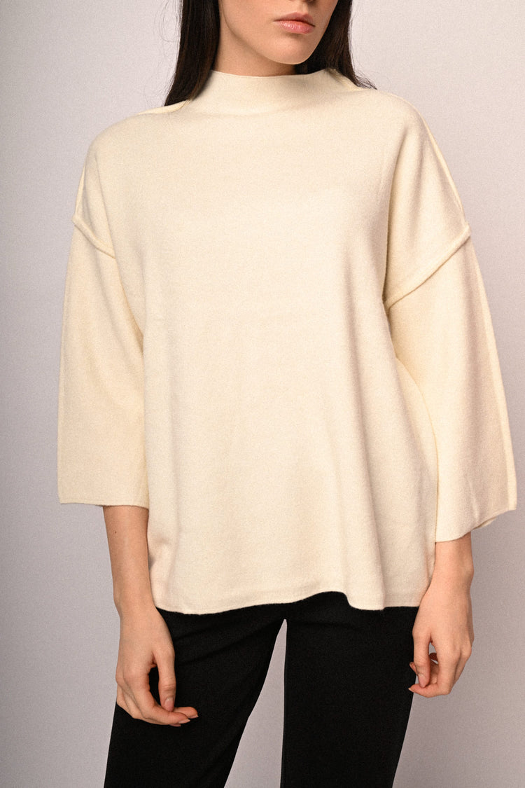 Funnel collar sweater