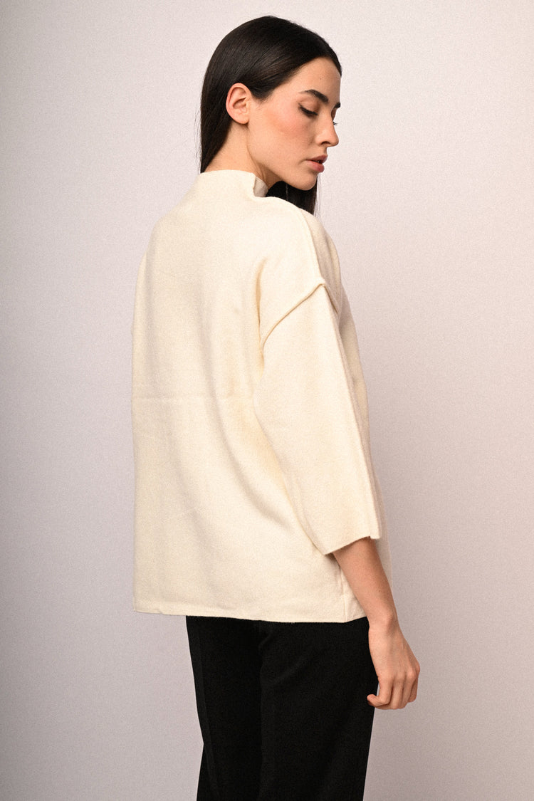 Funnel collar sweater