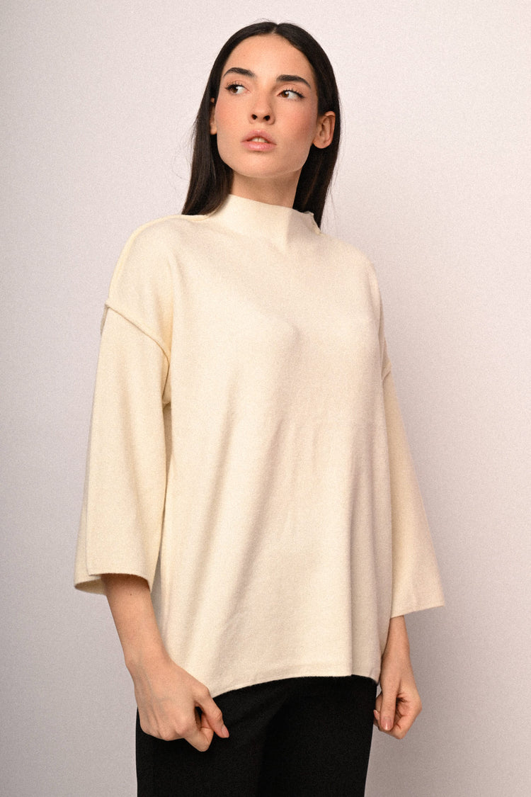 Funnel collar sweater