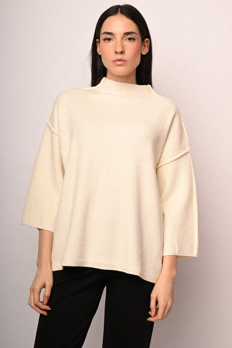 Funnel collar sweater
