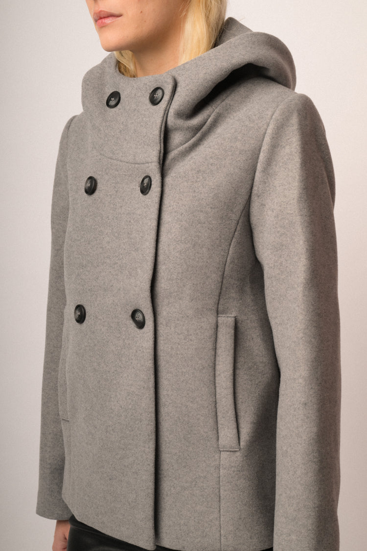 Cappotto misto lana doppiopetto corto