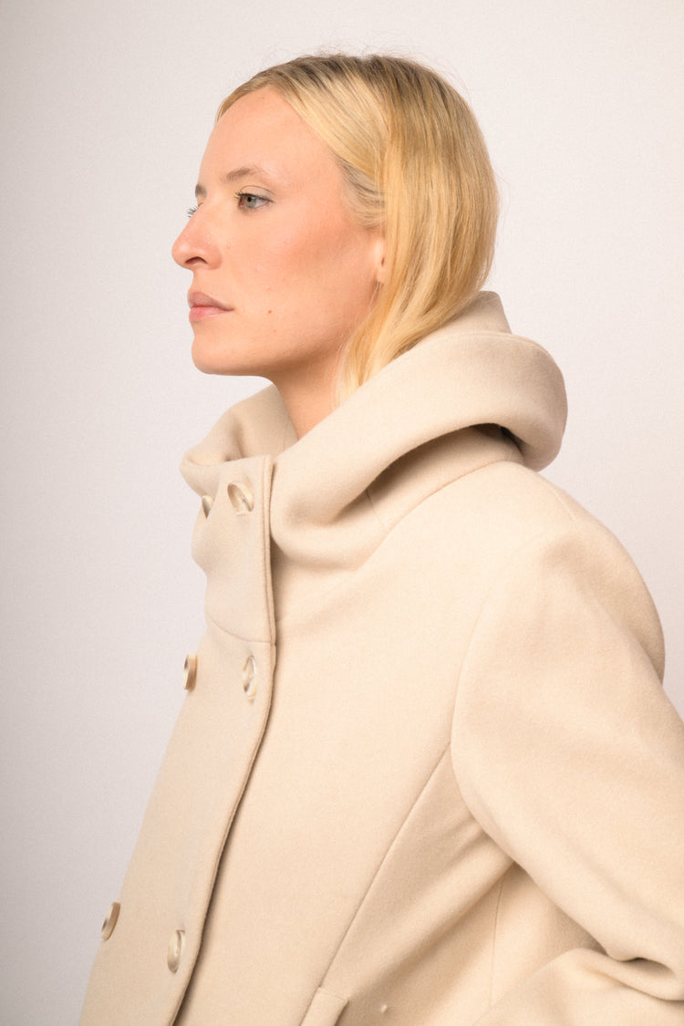 Cappotto misto lana doppiopetto corto