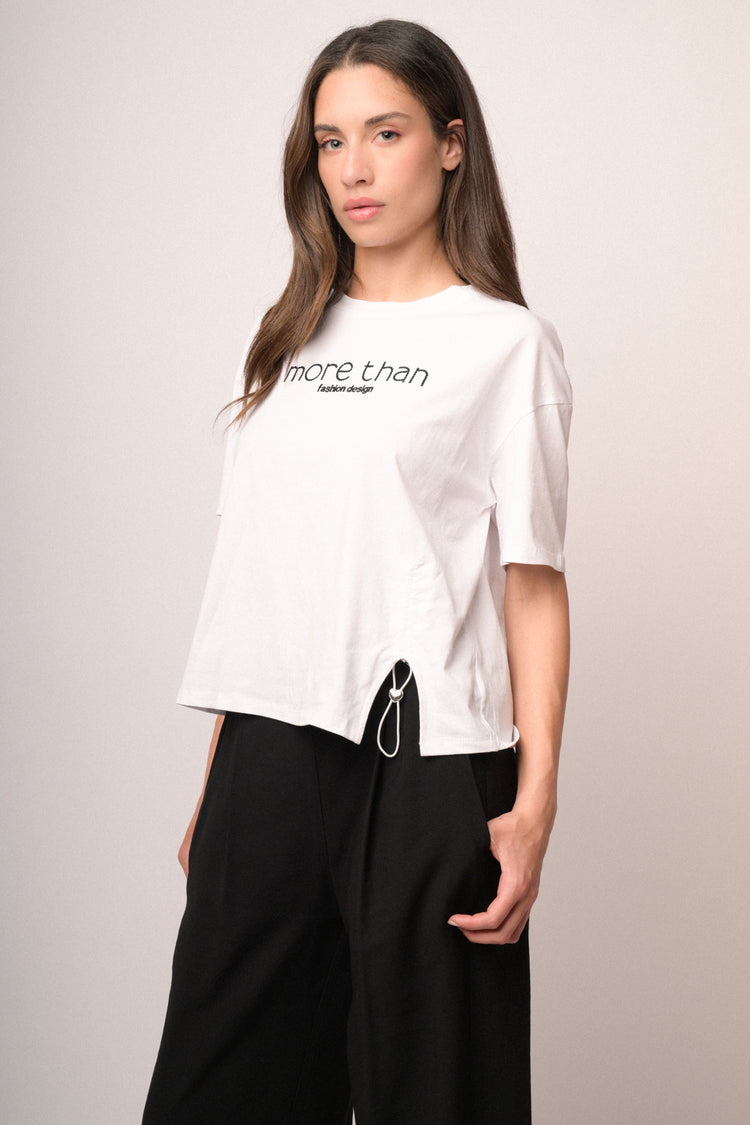 Maglia con scritta paillettes