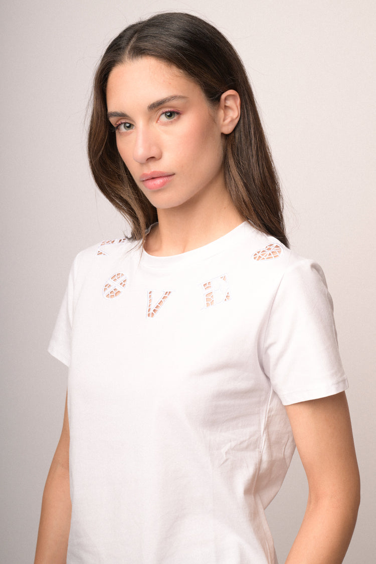 Maglia con ricamo love