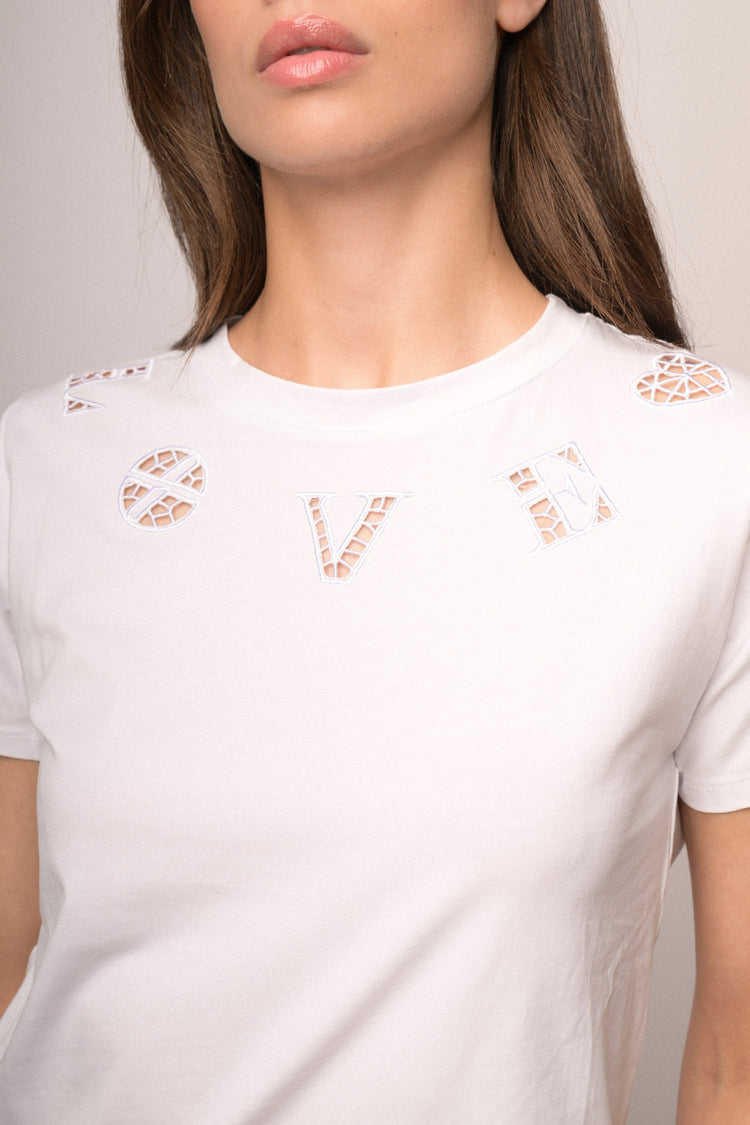 Maglia con ricamo love