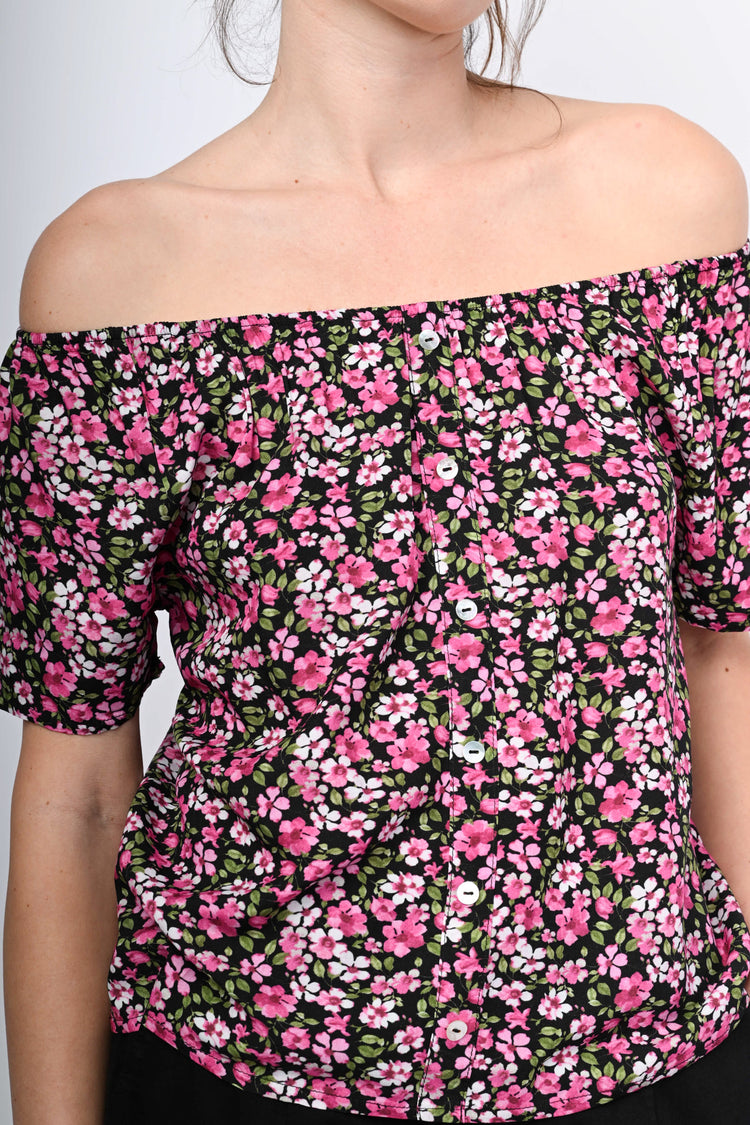 Micro floral print top