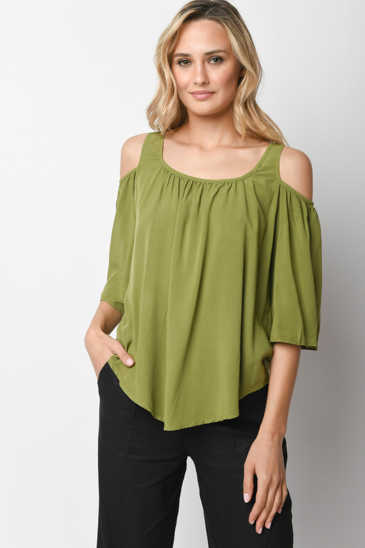 Cut-outs viscose blouse