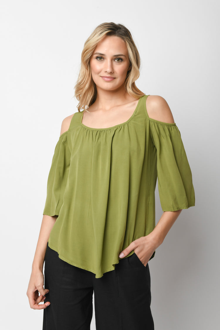 Cut-outs viscose blouse