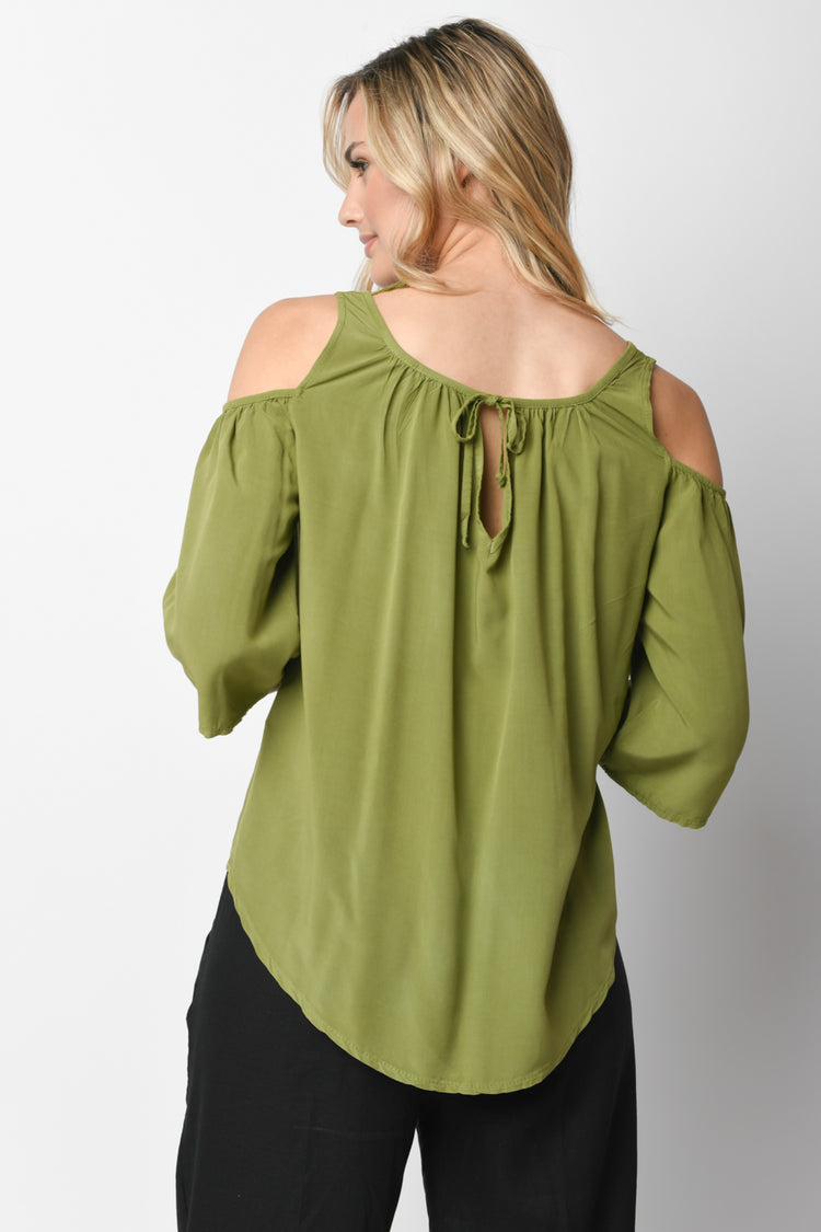 Cut-outs viscose blouse