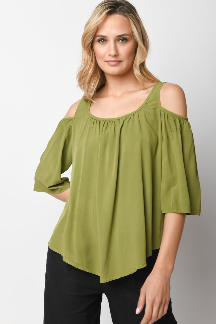 Cut-outs viscose blouse