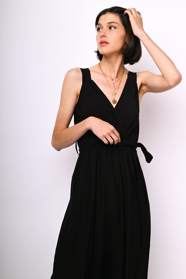 Viscose-bend long dress