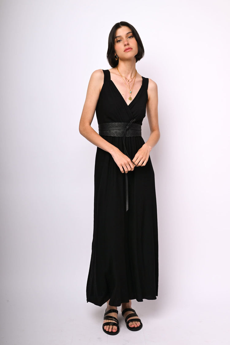 Viscose-bend long dress