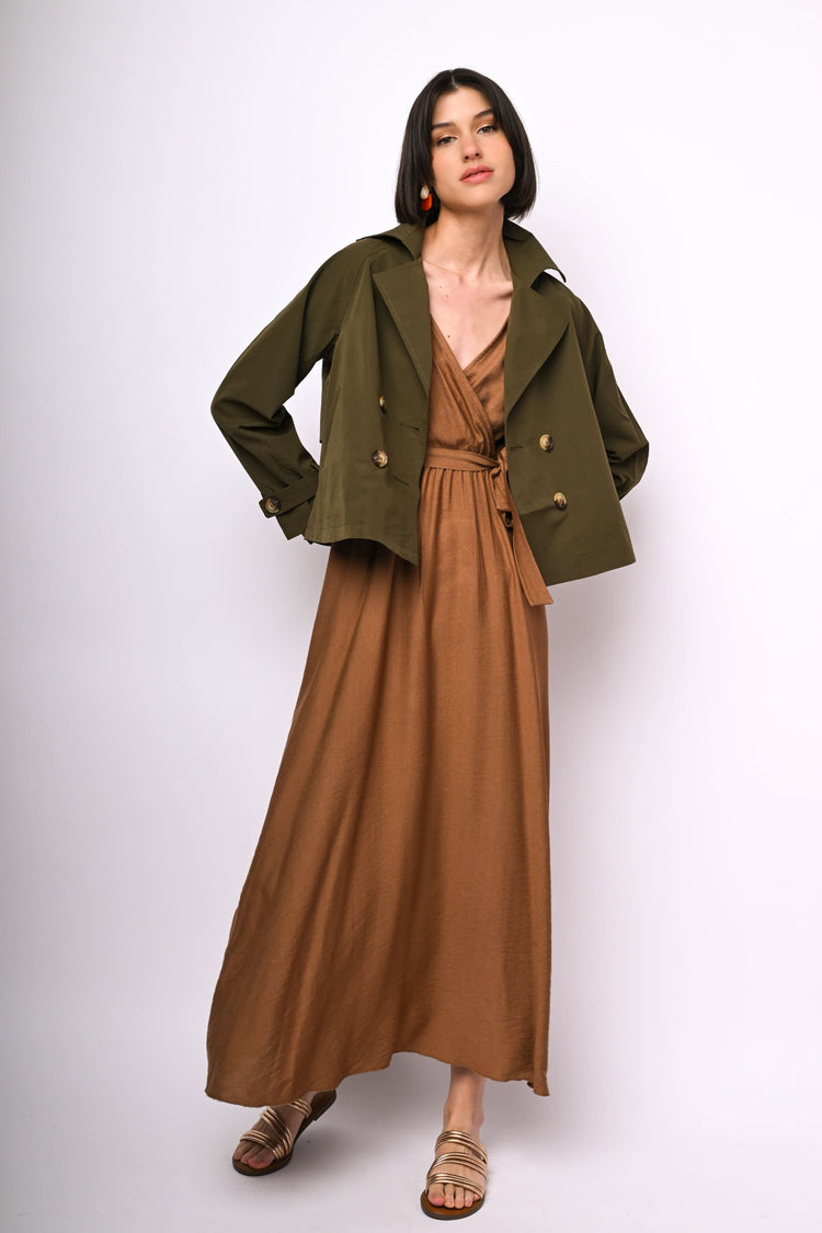Viscose-bend long dress