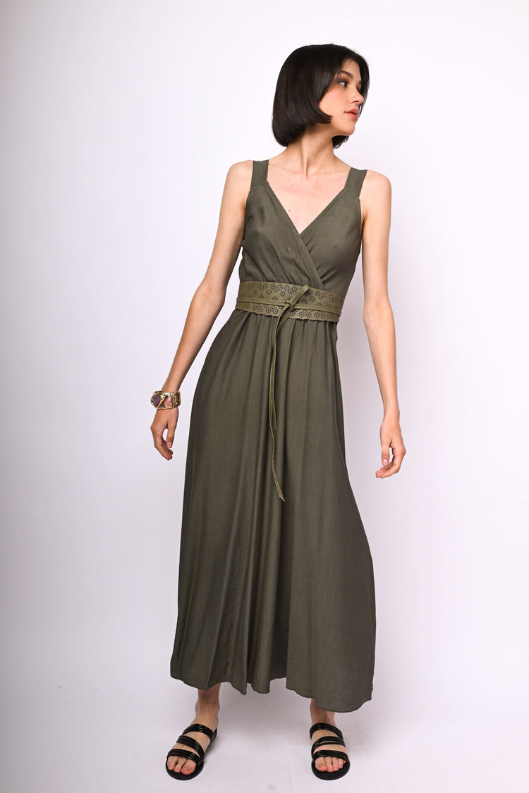 Viscose-bend long dress