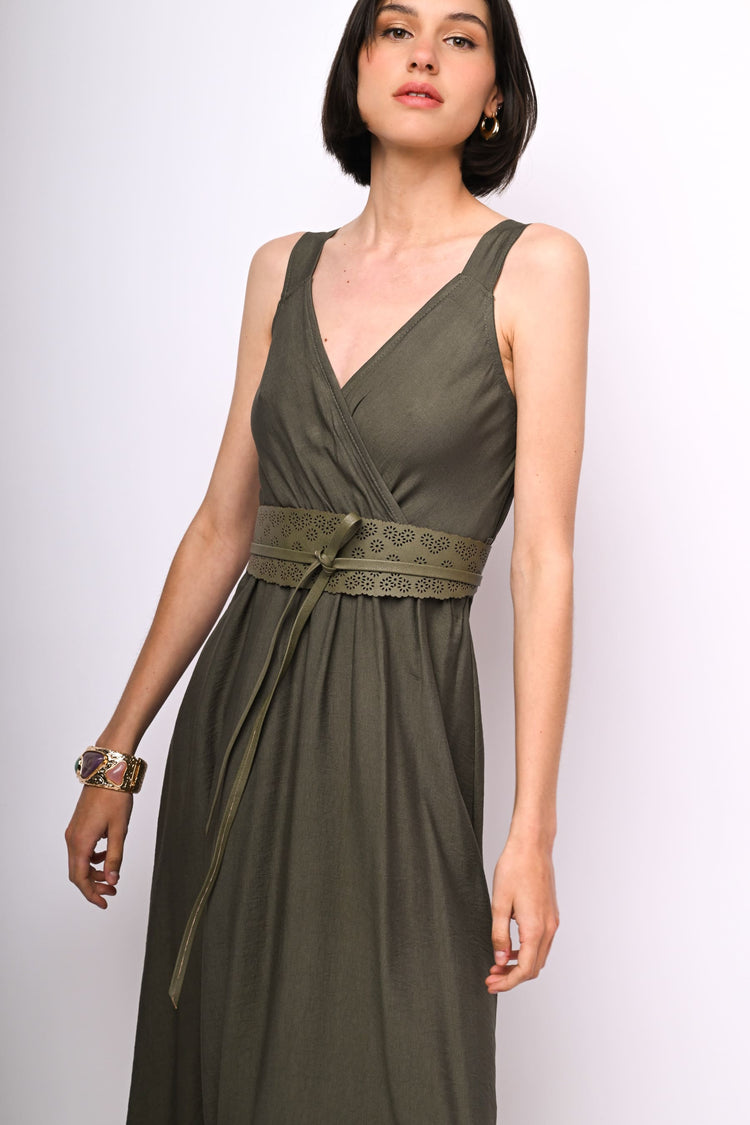 Viscose-bend long dress